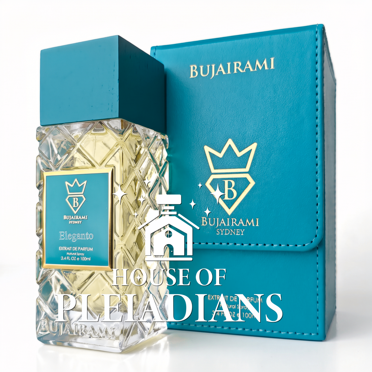 Eleganto perfume bottle and luxury turquoise packaging UK