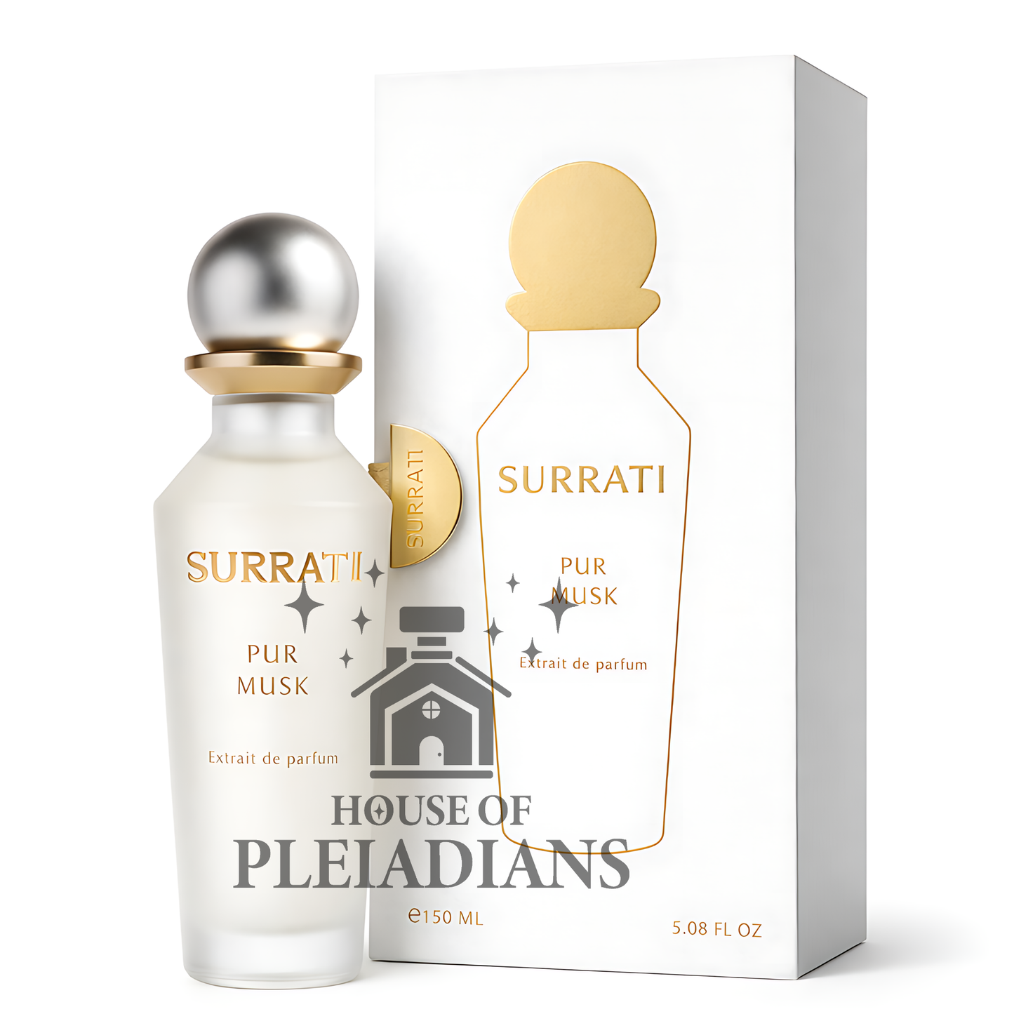 Surrati Pur Musk perfume bottle and packaging on a white background