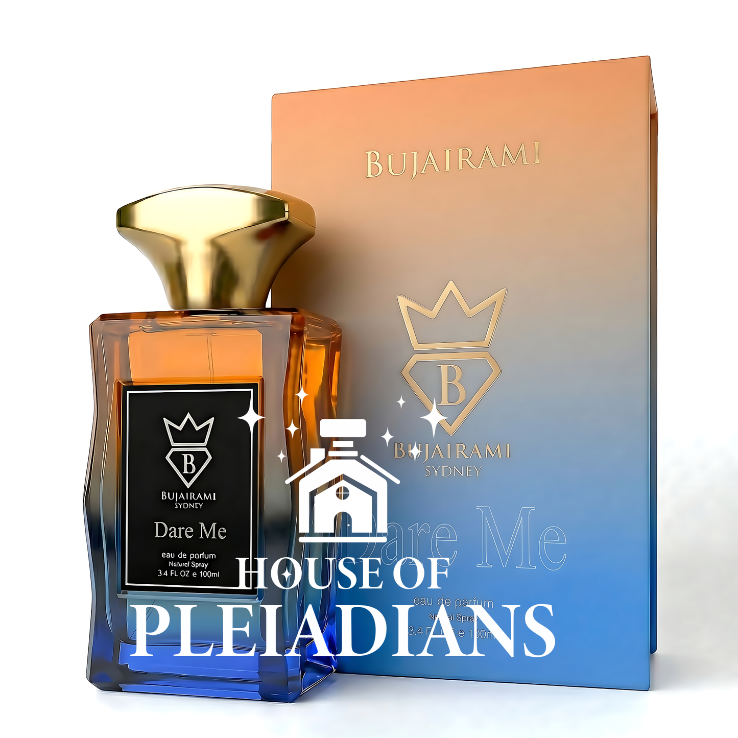 Dare Me perfume bottle and luxury gradient packaging UK