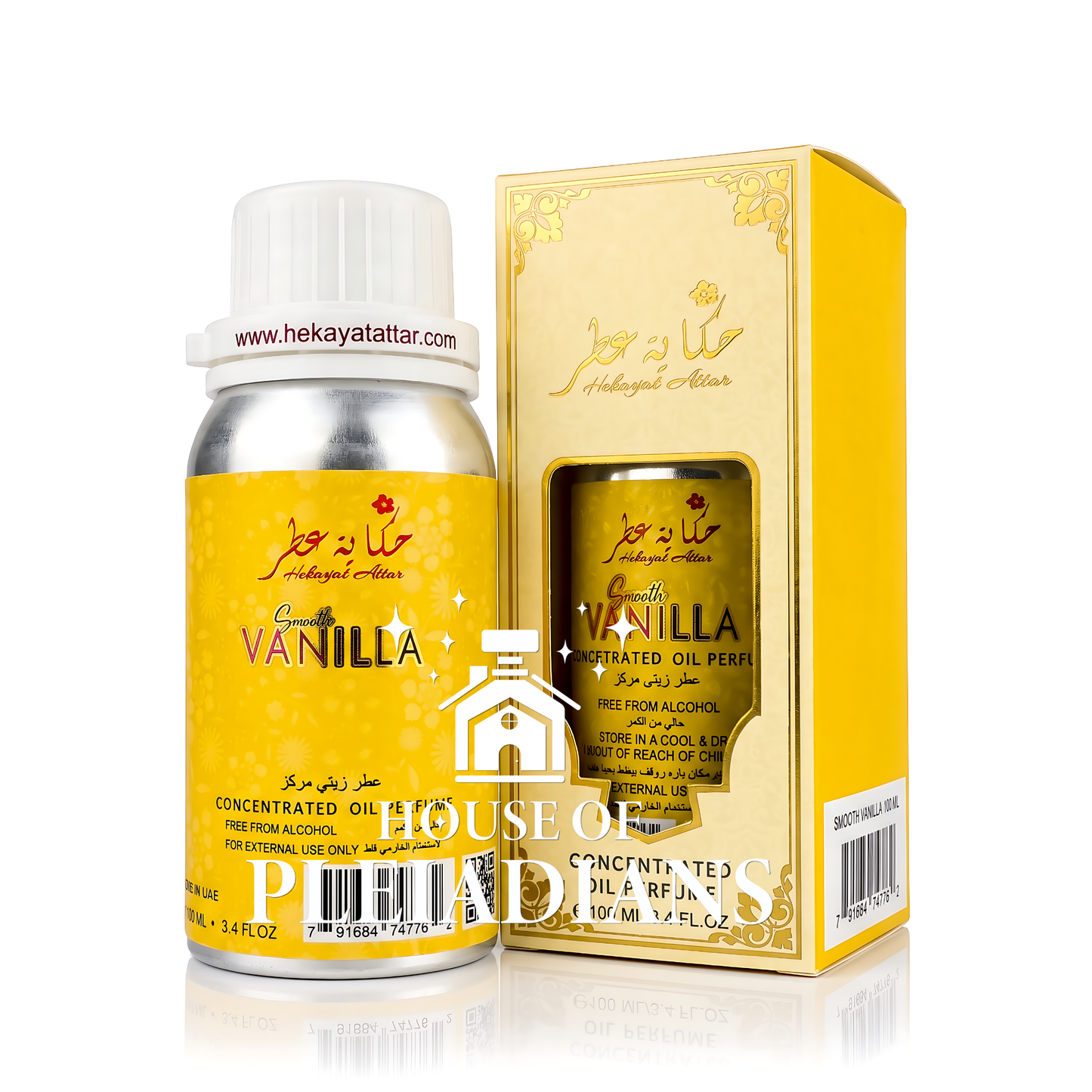 Smooth Vanilla concentrated oil perfume bottle and luxury gold packaging UK
