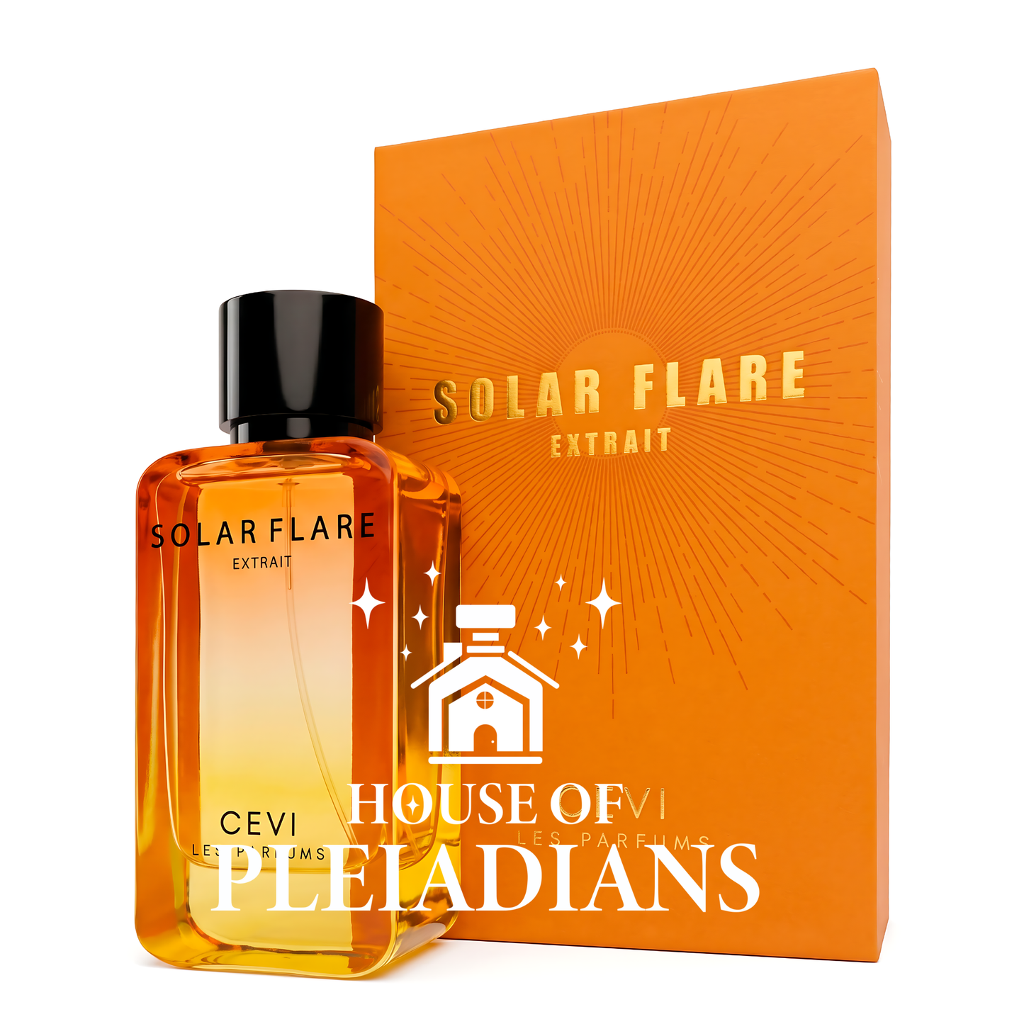 Solar Flare perfume bottle and luxury orange packaging UK