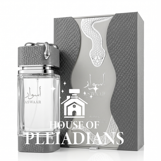 Aswaar Riiffs perfume bottle and luxury silver snake gift box 100ml UK