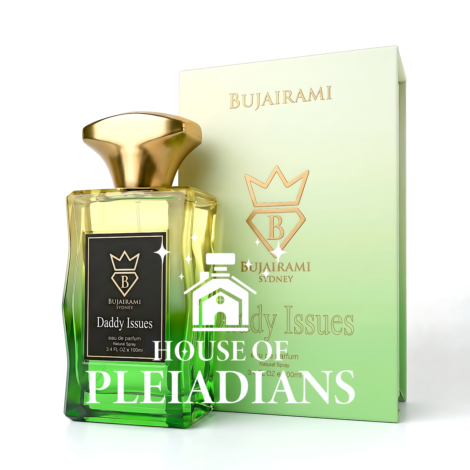 Daddy Issues Bujairami perfume bottle and luxury gradient packaging 100ml UK