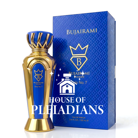 Drip No. 7 perfume bottle and luxury blue gold packaging UK