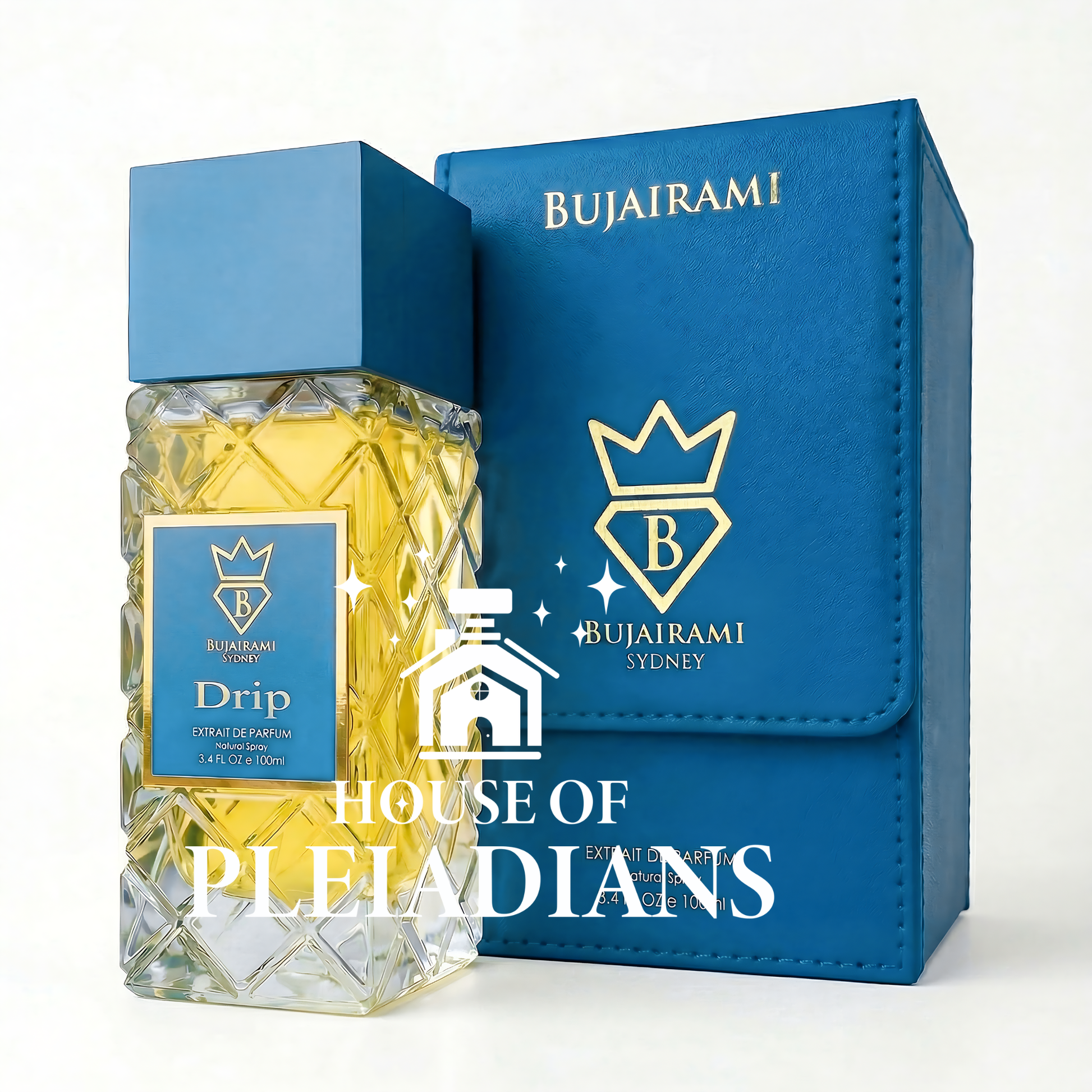 Bujairami perfume bottle and packaging on a white background