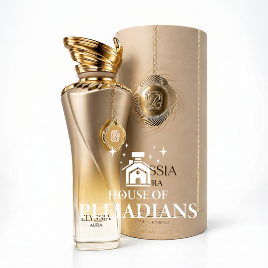 Riiffs Elyssia Aura 100ml Extrait de Parfum gold and ivory bottle with luxury box Middle Eastern fragrance UK
