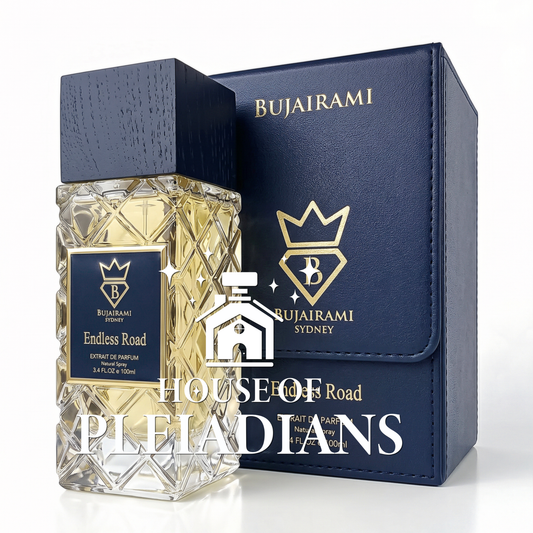 Endless Road perfume bottle and luxury navy blue packaging UK