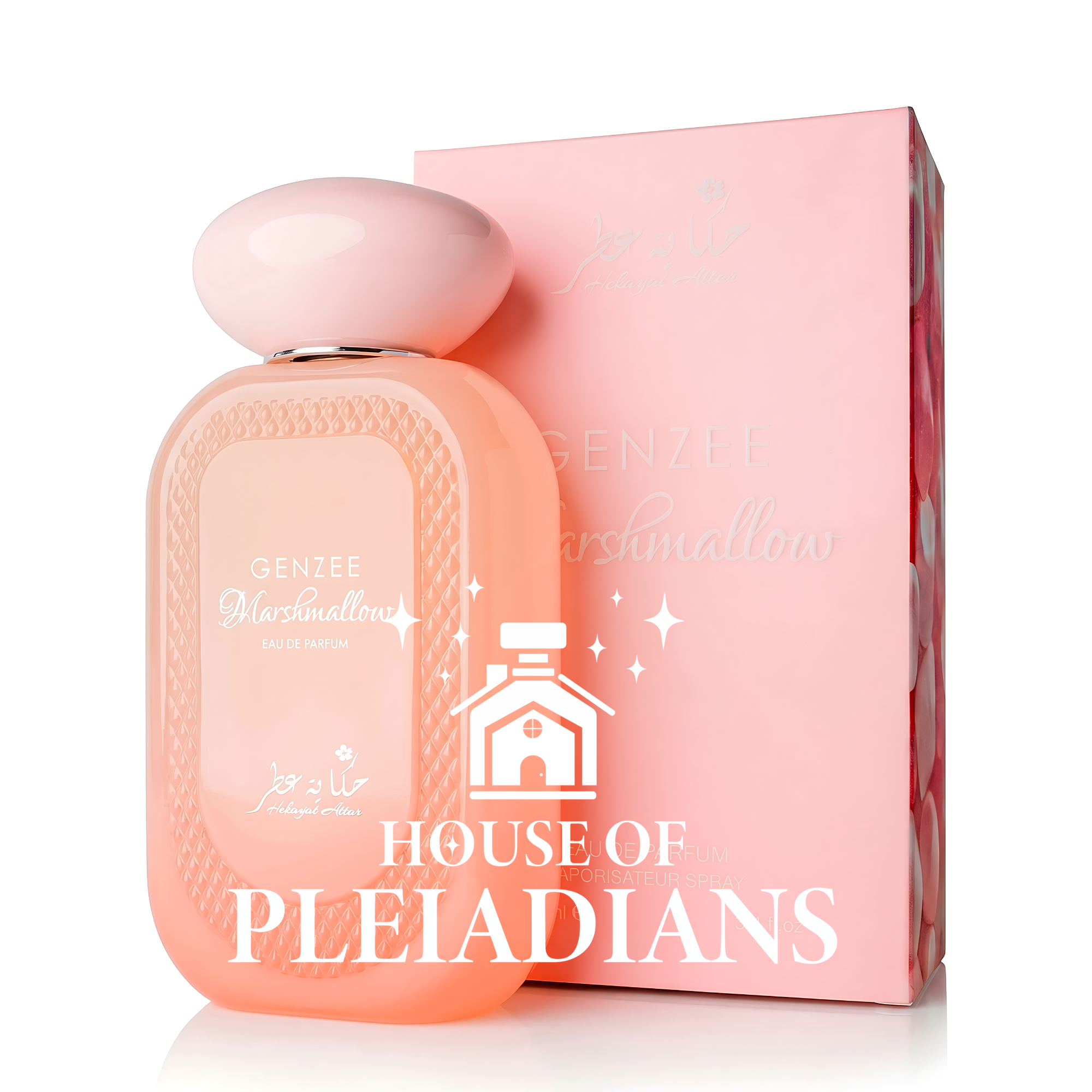 Genzee Marshmallow by Hekayat Attar sweet marshmallow gourmand perfume bottle and box UK