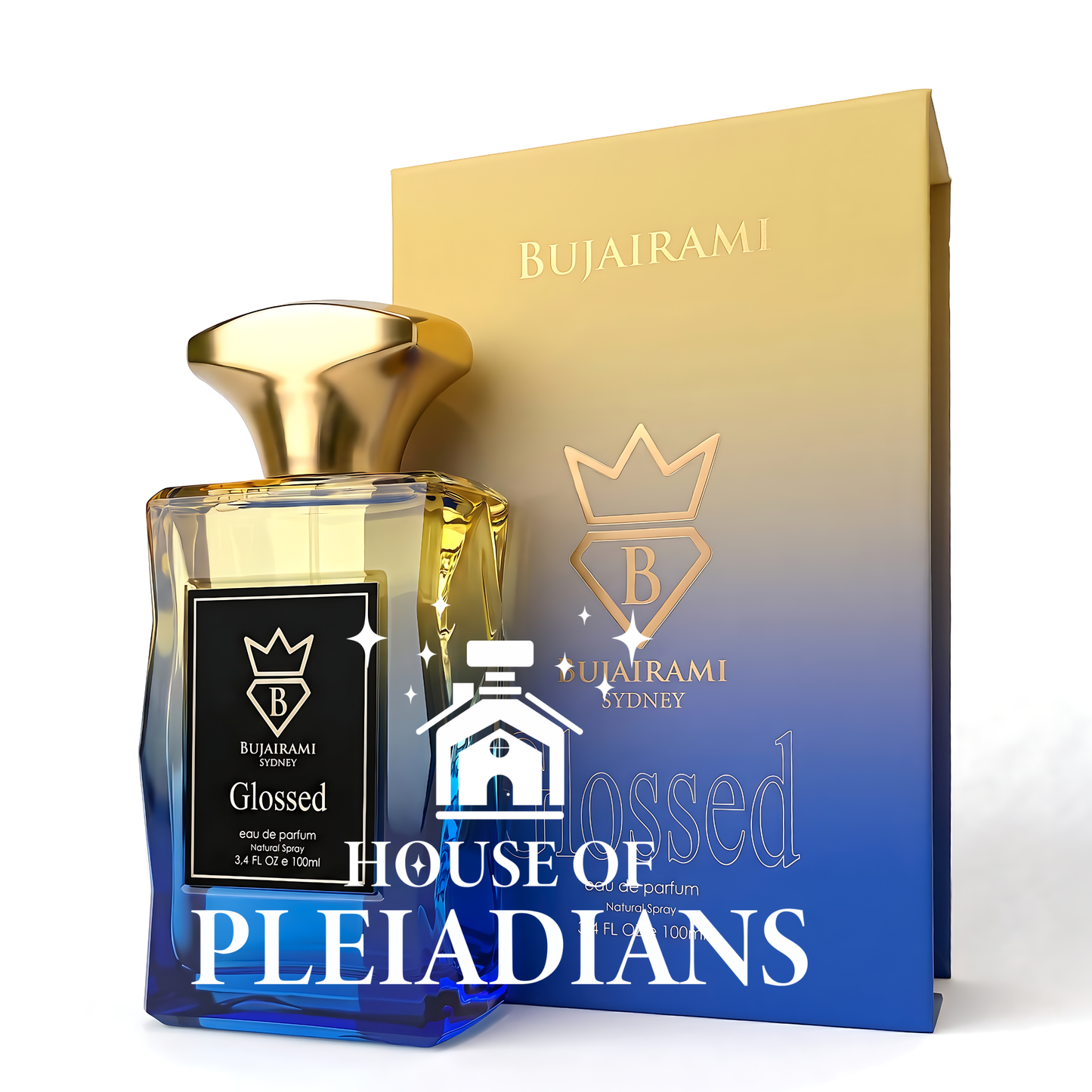 Glossed perfume bottle and luxury gradient packaging UK