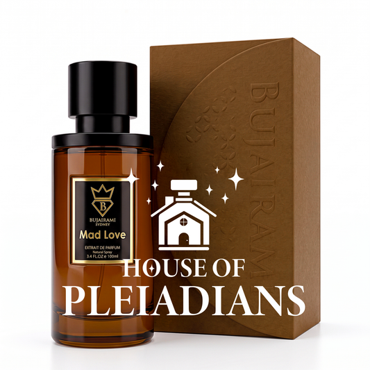 Mad Love Bujairami perfume bottle and luxury brown packaging 100ml UK