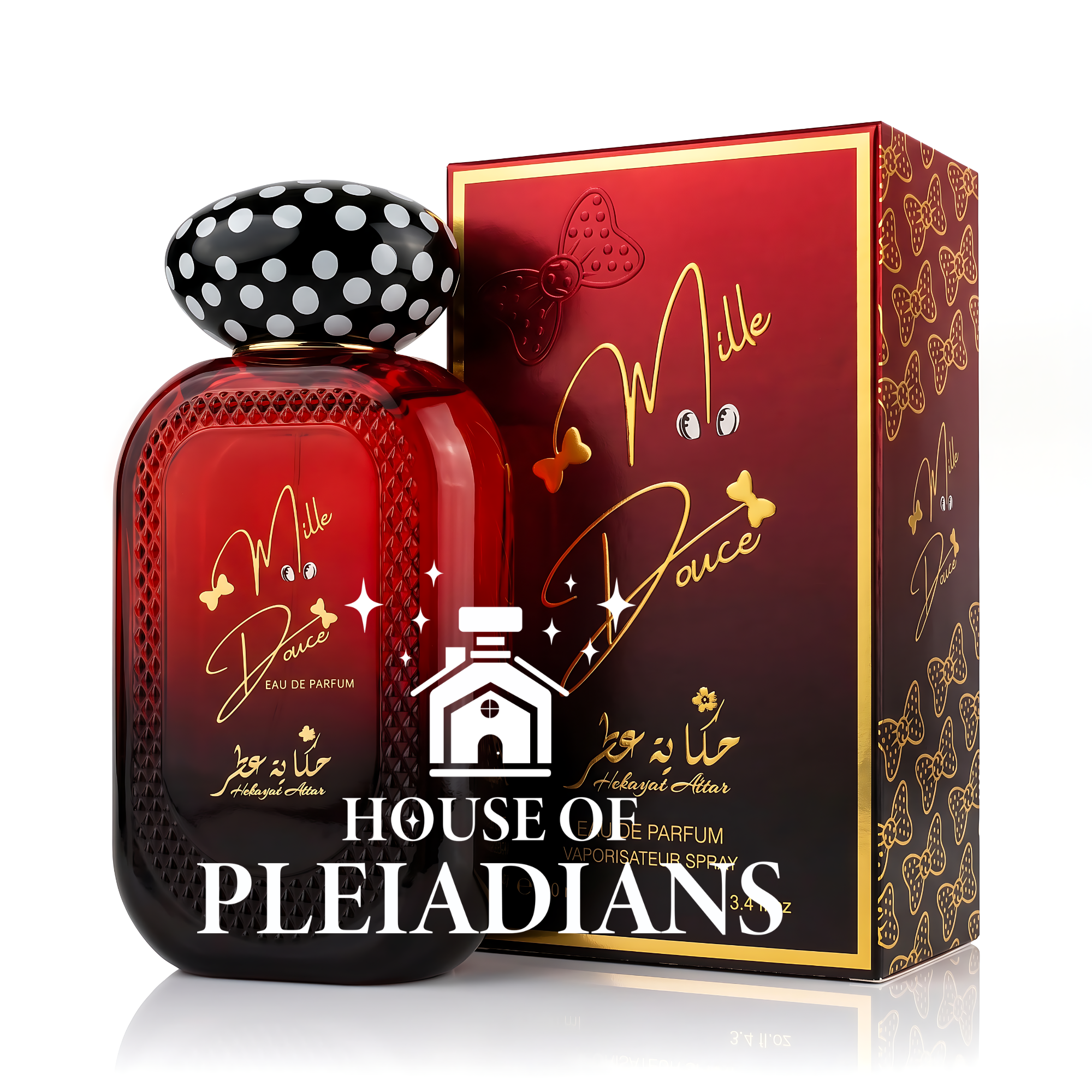 Mille Douce Hekayat Attar perfume bottle and luxury red packaging 100ml UK