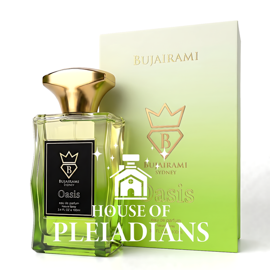 Oasis Bujairami perfume bottle and luxury gradient packaging 100ml UK