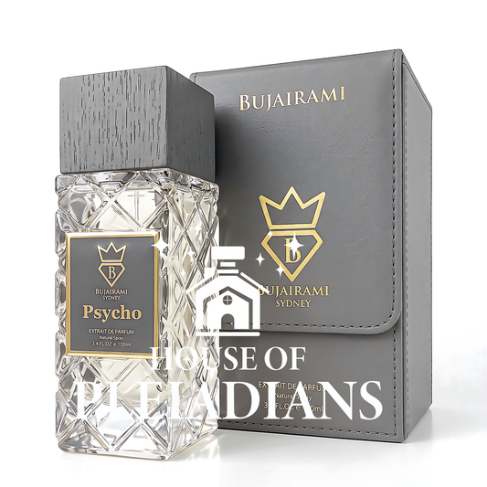 Psycho Bujairami perfume bottle and luxury presentation box UK