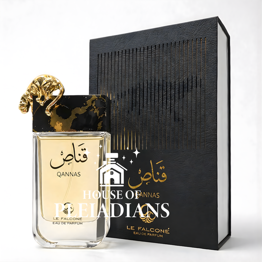Perfume bottle and packaging of Qannas by Le Falconé