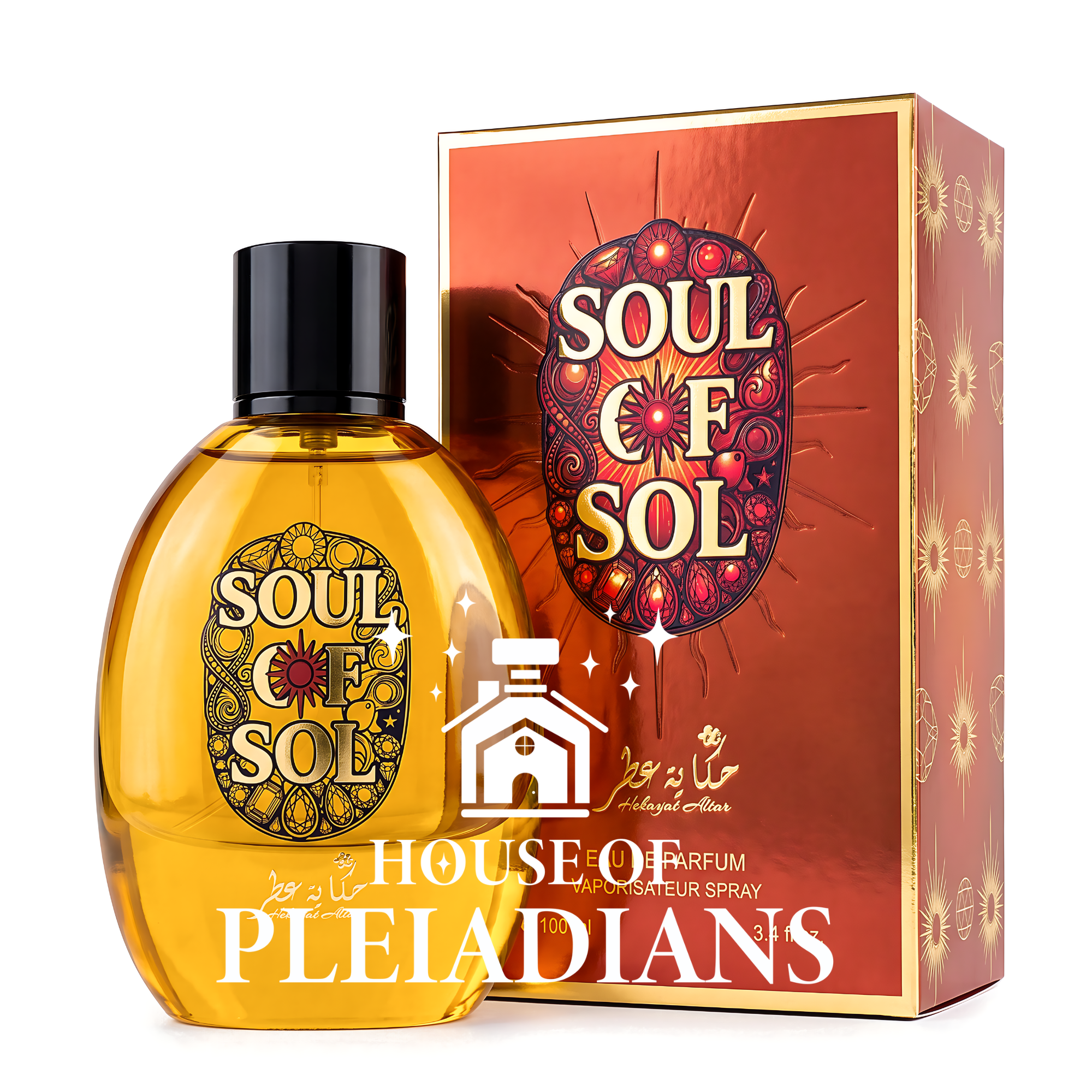 Soul Of Sol Hekayat Attar perfume bottle and luxury artwork packaging UK
