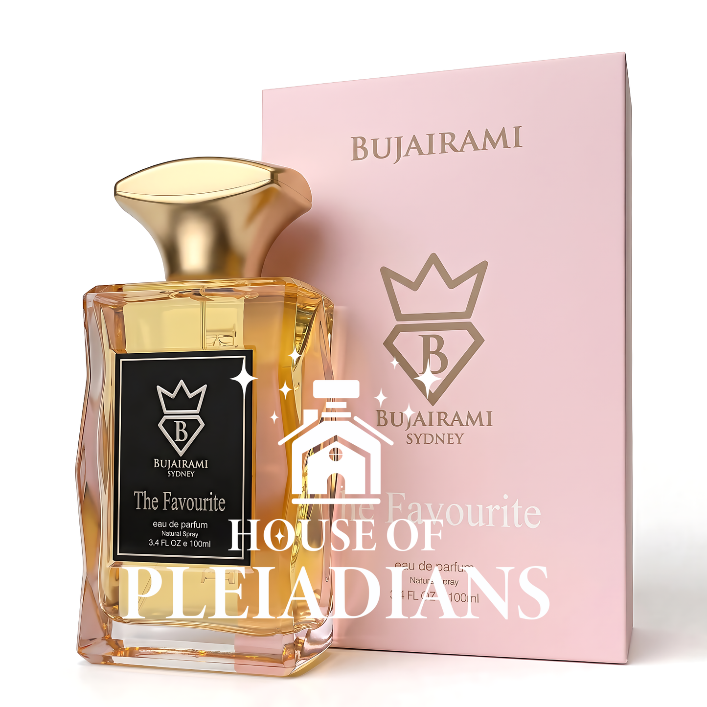 The Favourite Bujairami perfume bottle and luxury pink packaging 100ml UK