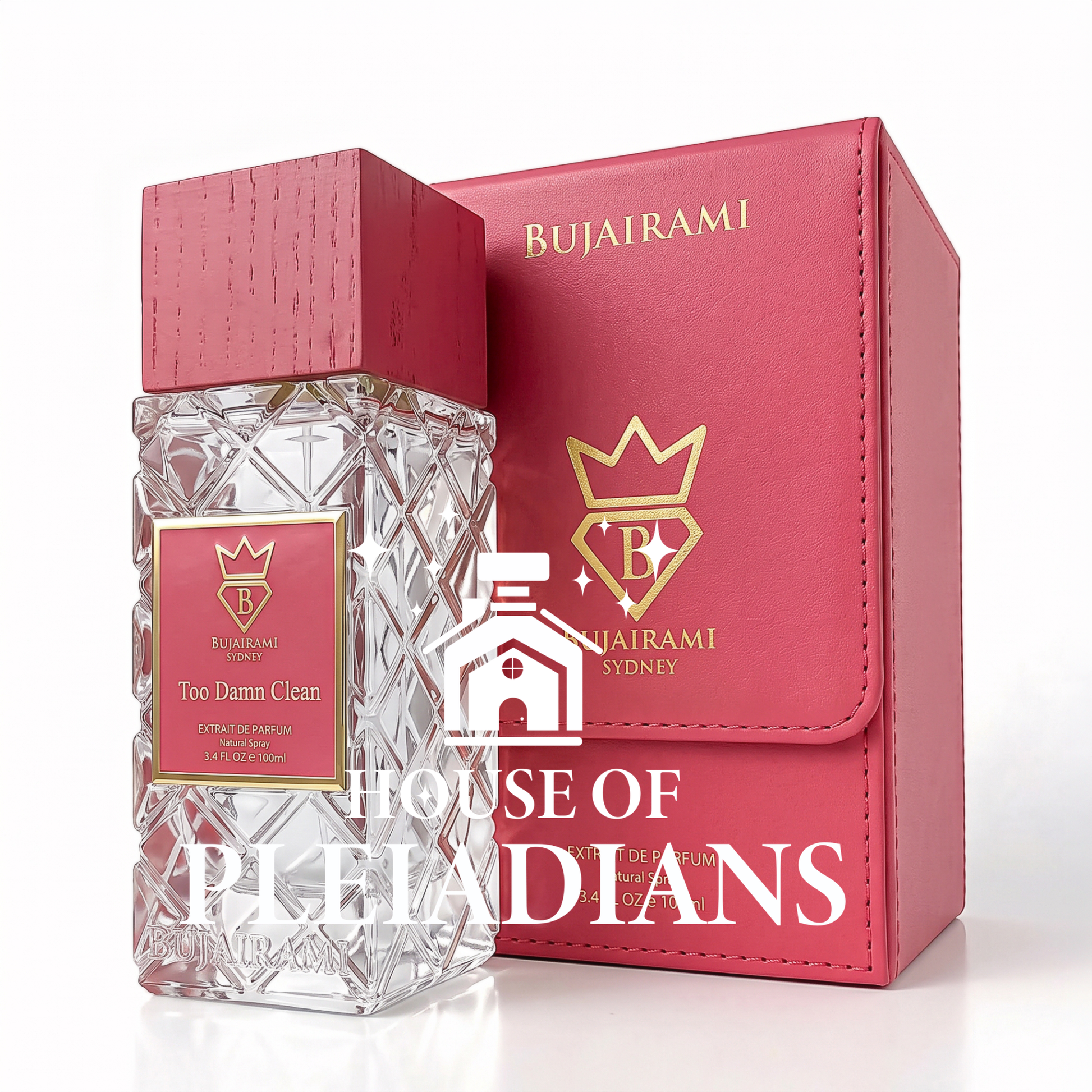 Too Damn Clean perfume bottle and luxury pink packaging UK
