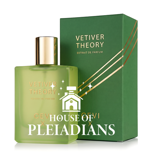 Vetiver Theory perfume bottle and luxury green gold packaging UK