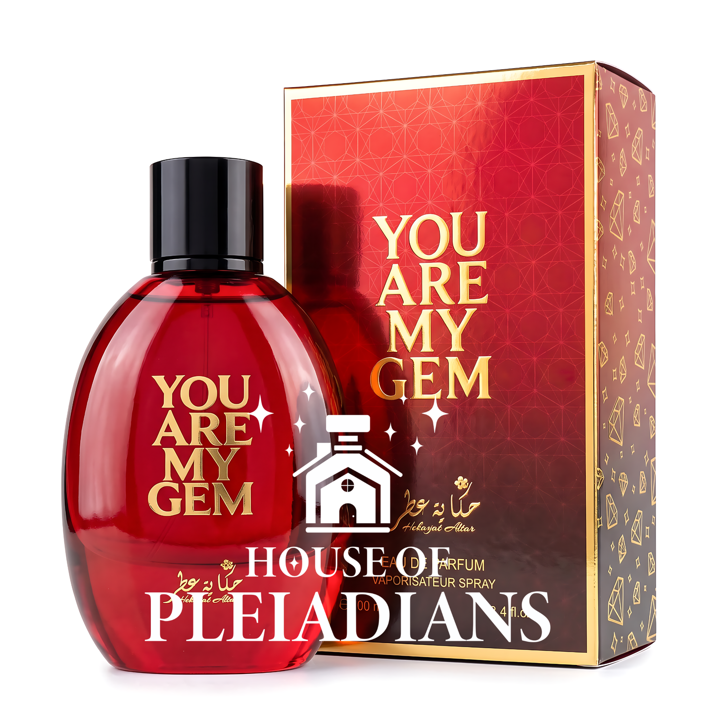 You Are My Gem Hekayat Attar perfume bottle and luxury red packaging 100ml UK