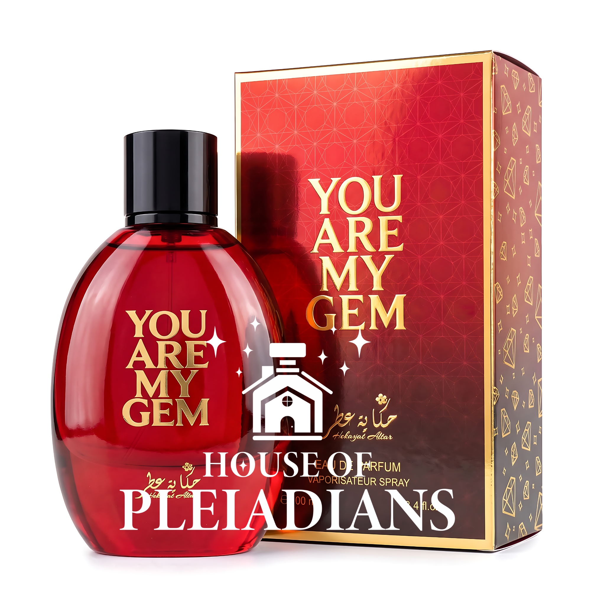 You Are My Gem Hekayat Attar perfume bottle and luxury red packaging 100ml UK