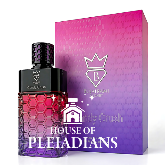 Bujairami Candy Crush 100ml Eau de Parfum bottle with gradient honeycomb design and box Middle Eastern perfume UK