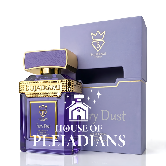 Fairy Dust Bujairami perfume bottle and luxury lavender packaging UK