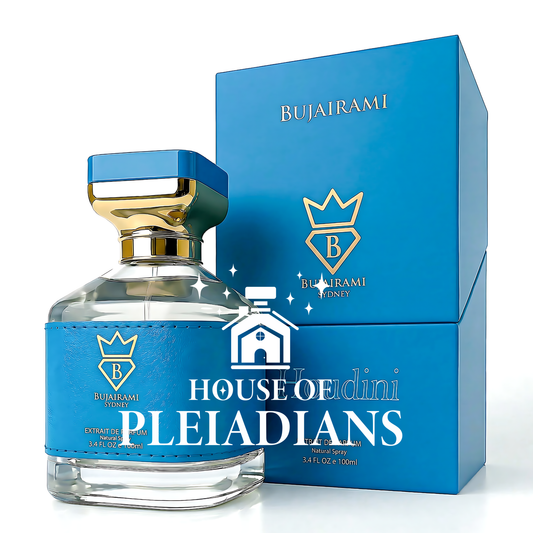 Bujairami perfume bottle and packaging on a white background