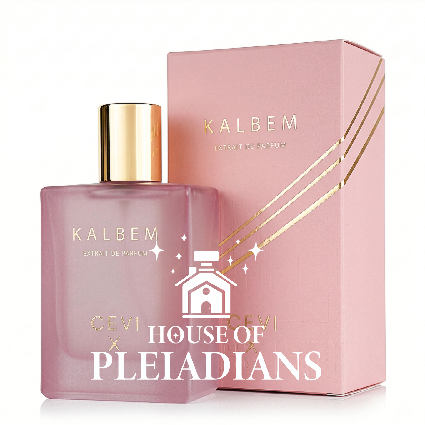 Kalbem CEVI X perfume bottle and luxury pink packaging UK