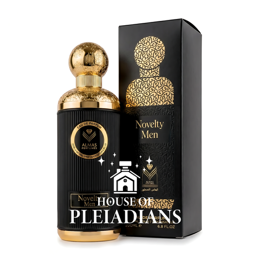 Almas Novelty Men 200ml Eau de Parfum black bottle with gold cap and box Middle Eastern perfume UK