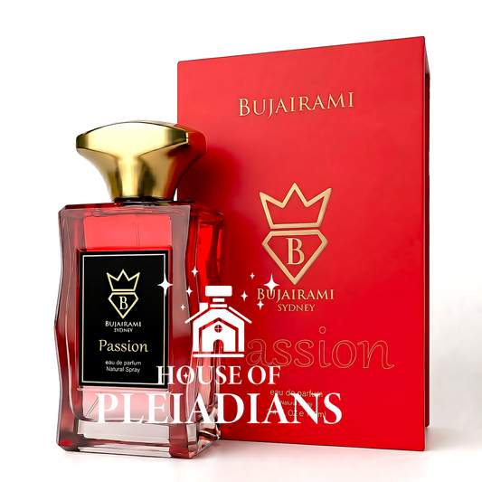 Passion perfume bottle and luxury red gradient packaging UK