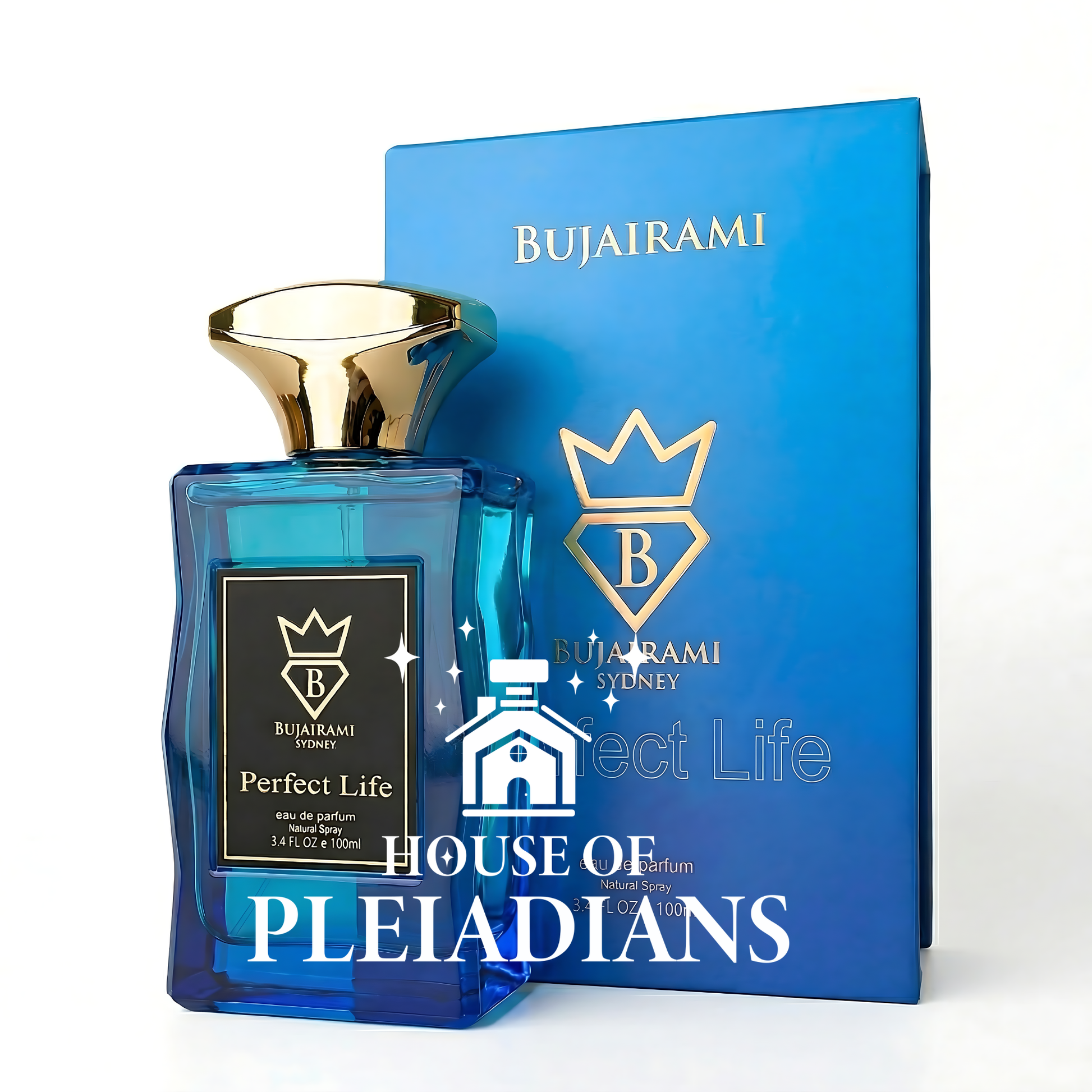 Bujairami perfume bottle and packaging on a white background