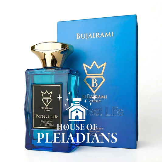 Bujairami perfume bottle and packaging on a white background
