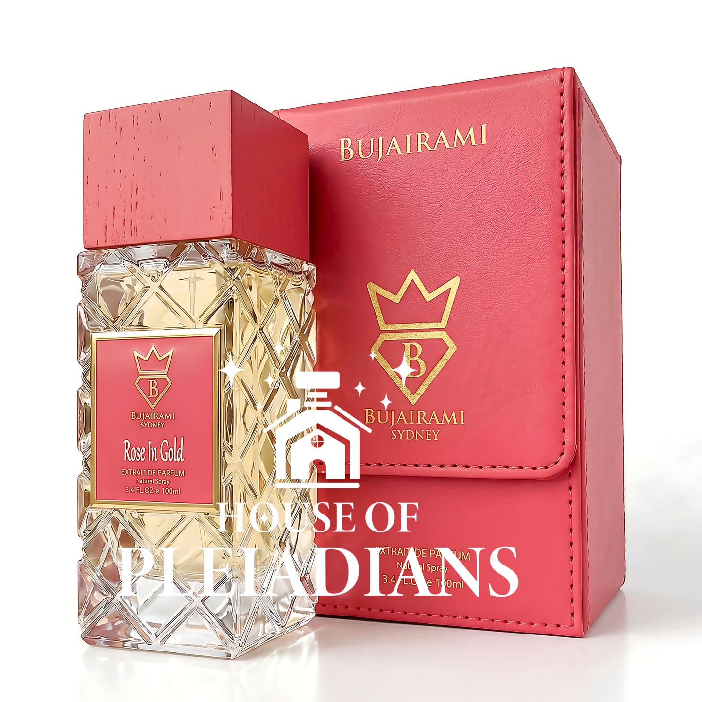 Rose In Gold perfume bottle and luxury pink presentation box UK