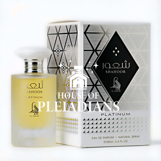 Shahoor Platinum perfume bottle and packaging on a white background
