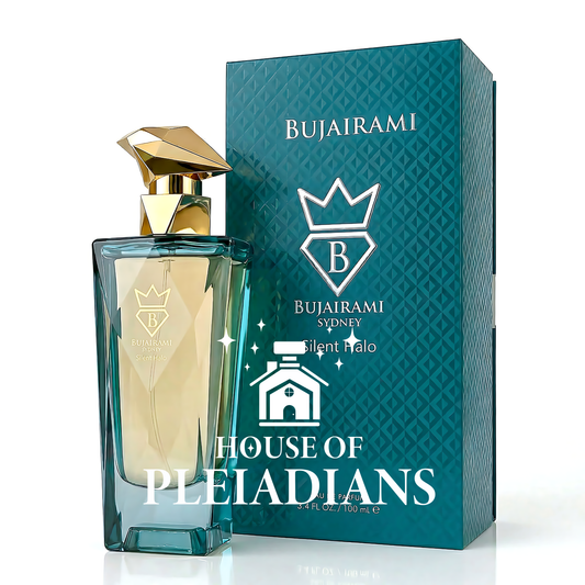 Bujairami Sydney Silent Halo eau de parfum – clear glass bottle with gold-tone cap – 100 ml / 3.4 fl oz natural spray