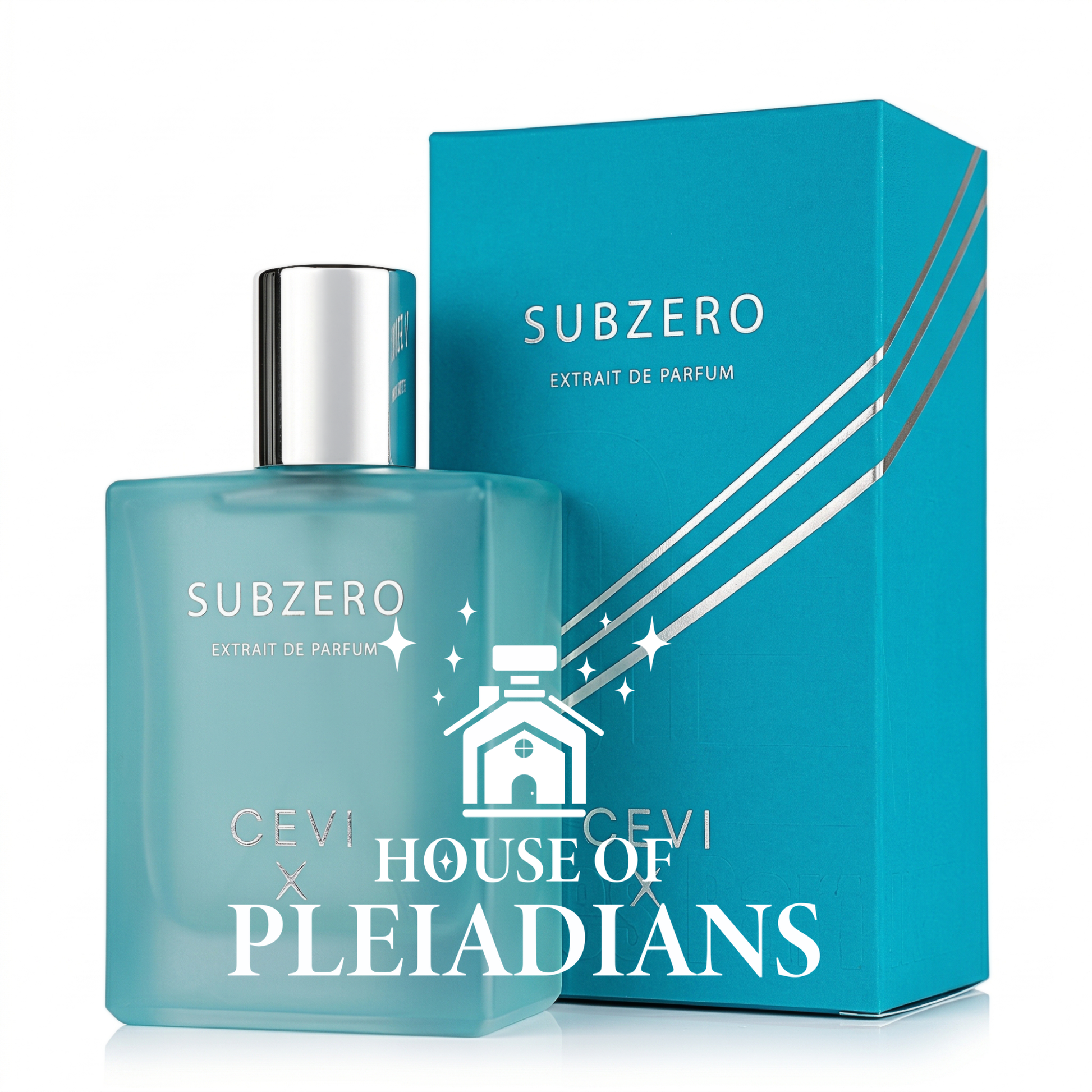 Subzero CEVI X perfume bottle and luxury blue packaging UK