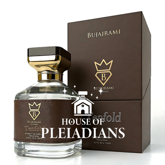 Bujairami Sydney Tenfold extrait de parfum – clear glass bottle with gold-tone cap – 100 ml / 3.4 fl oz natural spray